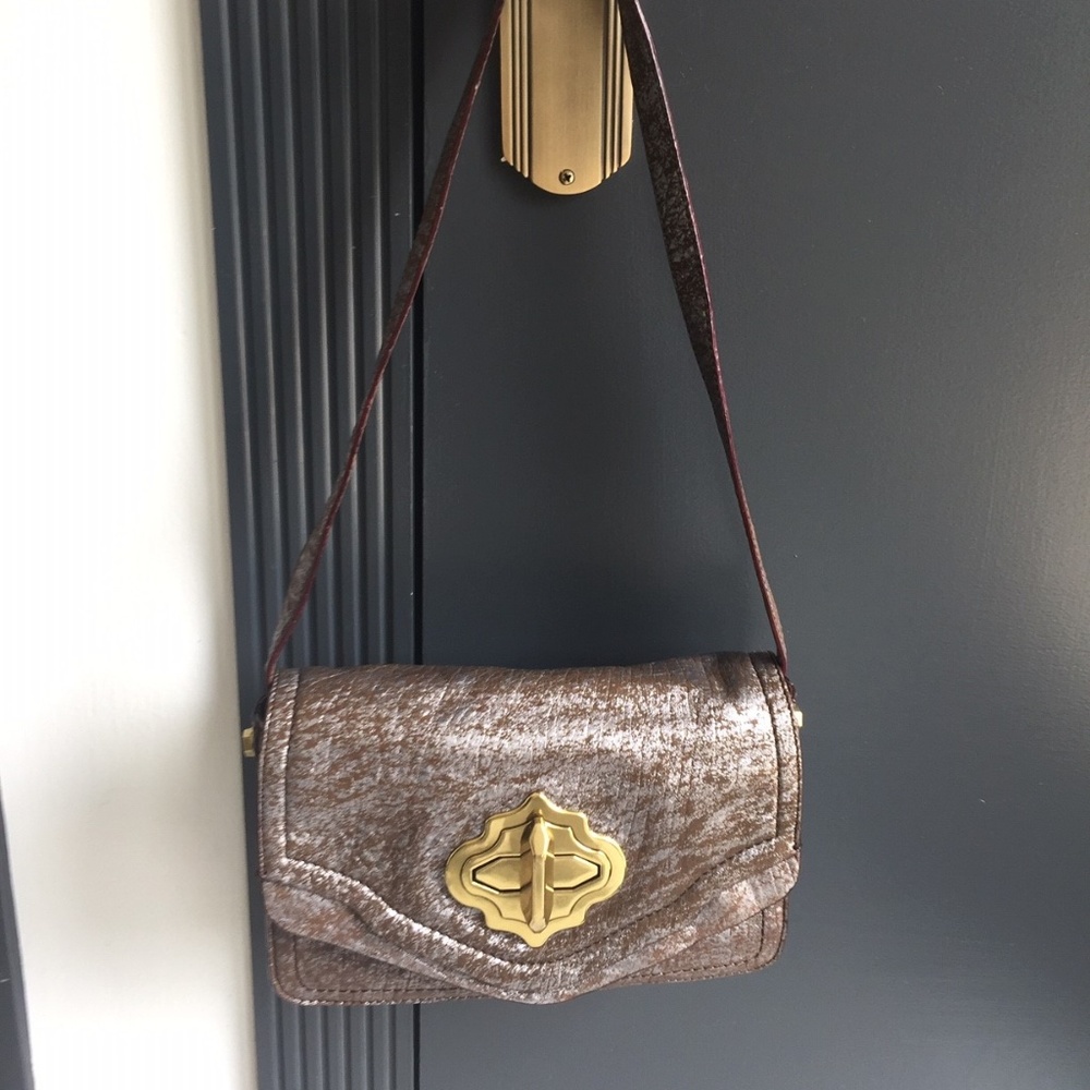 orYANY Purple Metallic Purse w/ Gold